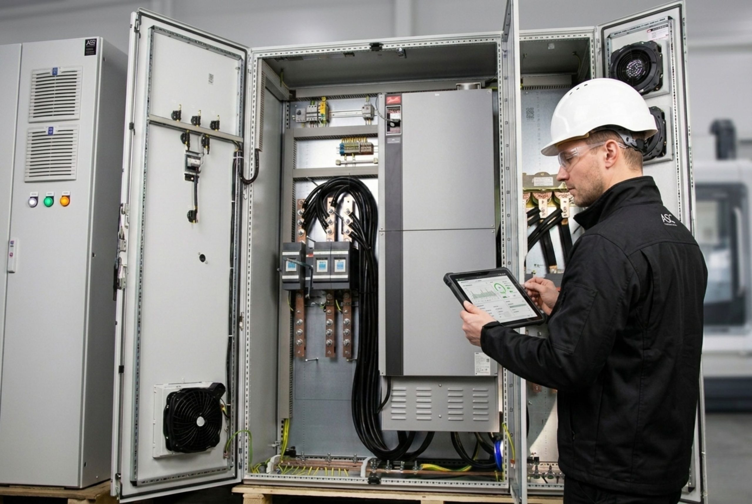 Montaż szafy sterowniczej z falownikiem Danfoss VLT® FC302 132 kW – realizacja dla przemysłowej dmuchawy